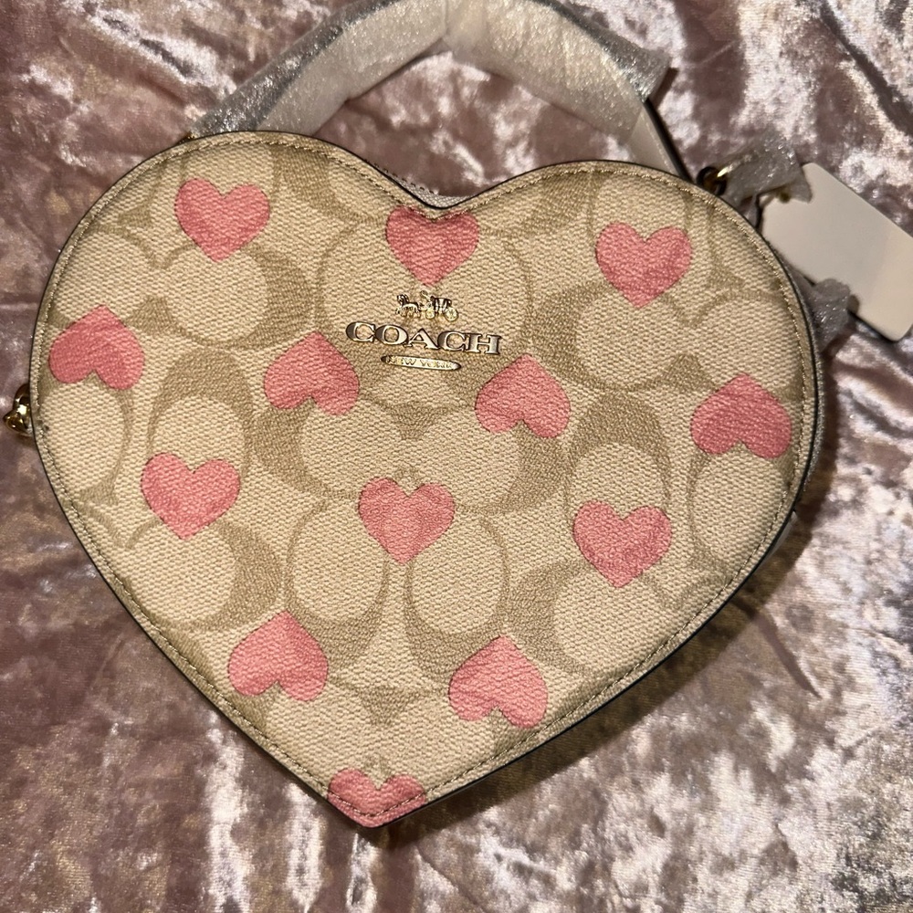 Coach Heart-Shaped Pink and Cream Bag